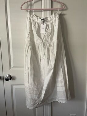 o.p.t. White Maxi Skirt with Lace Trim